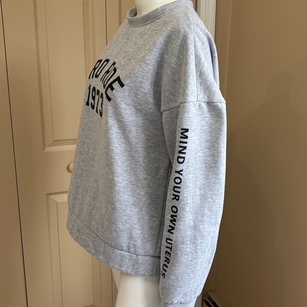 Gray 'Pro Roe 1973' Graphic Sweatshirt View 6
